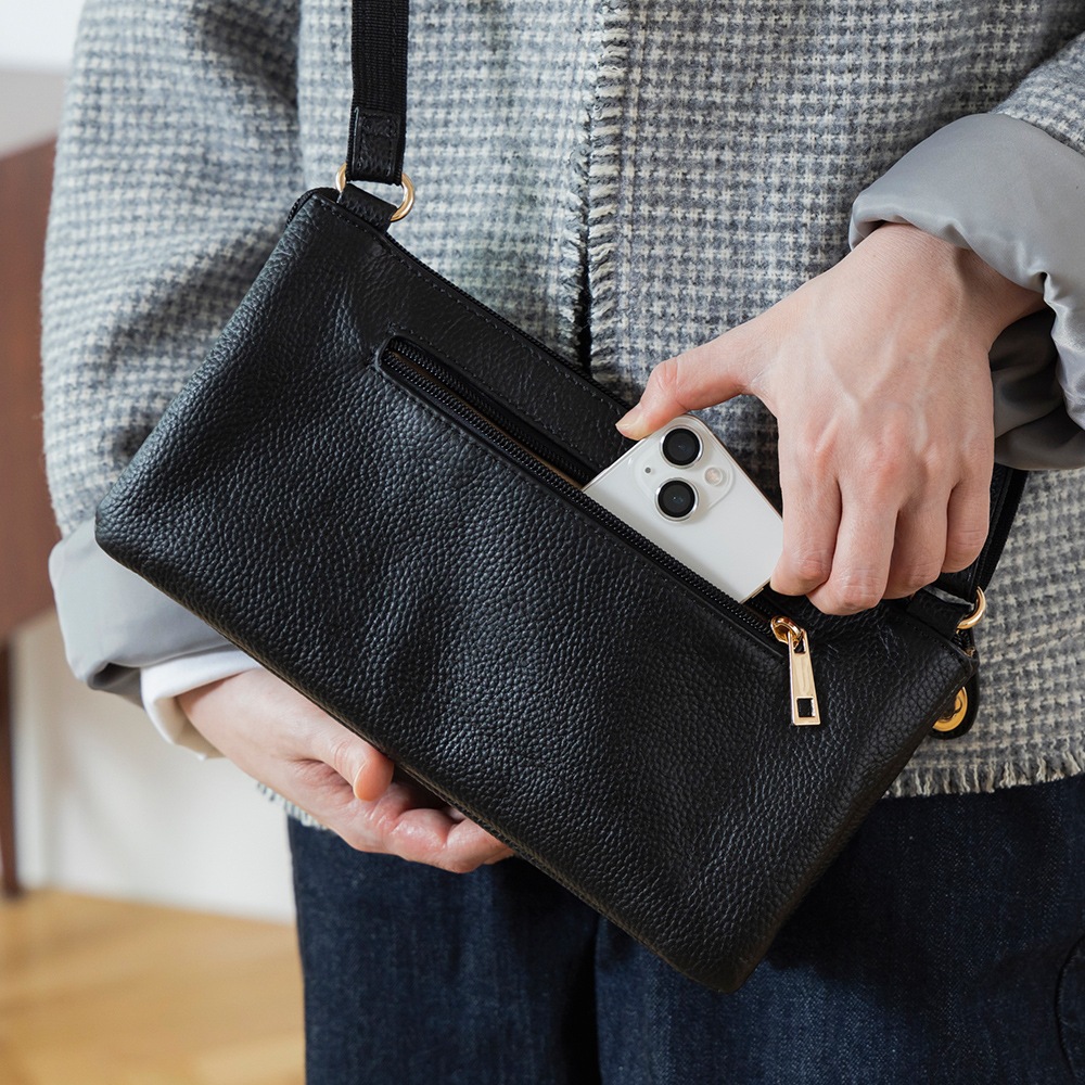 5層収納の財布ショルダー 本革 レディース 女性 斜め掛け スマホ