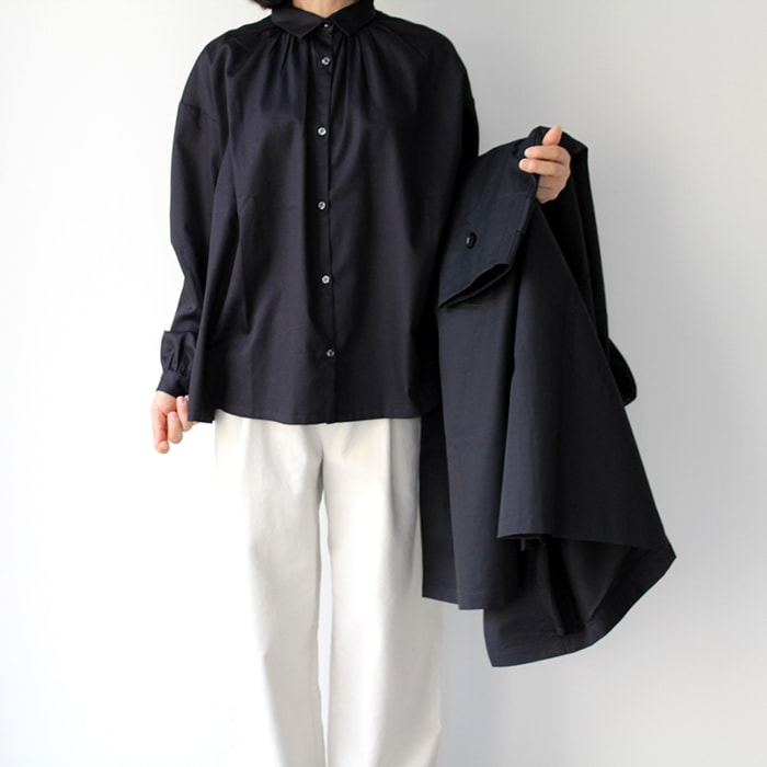 Honnete オネット LONG SLV GATHER SHIRTS ロングスリーブギャザー