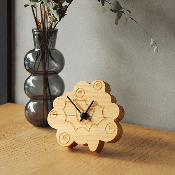 販売終了】「EXPO2025 ミャクミャク ［大屋根リング端材］ 卓上時計