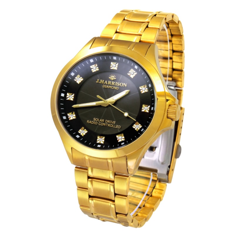 天然ダイヤ 12石 ソーラー電波時計 : 時計 トケイ 腕時計 ウォッチ