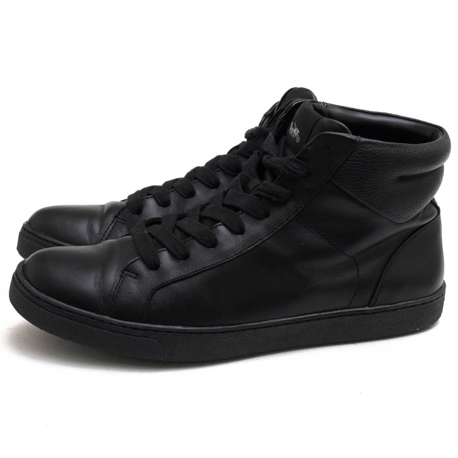 COACH FG1505 C204 HIGH TOP SNEAKER / コーチ 牛革 カーフ ブラック