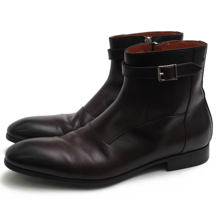 Santoni 16966 / サントーニ 牛革 カーフ マッケイ製法 サイドジップ