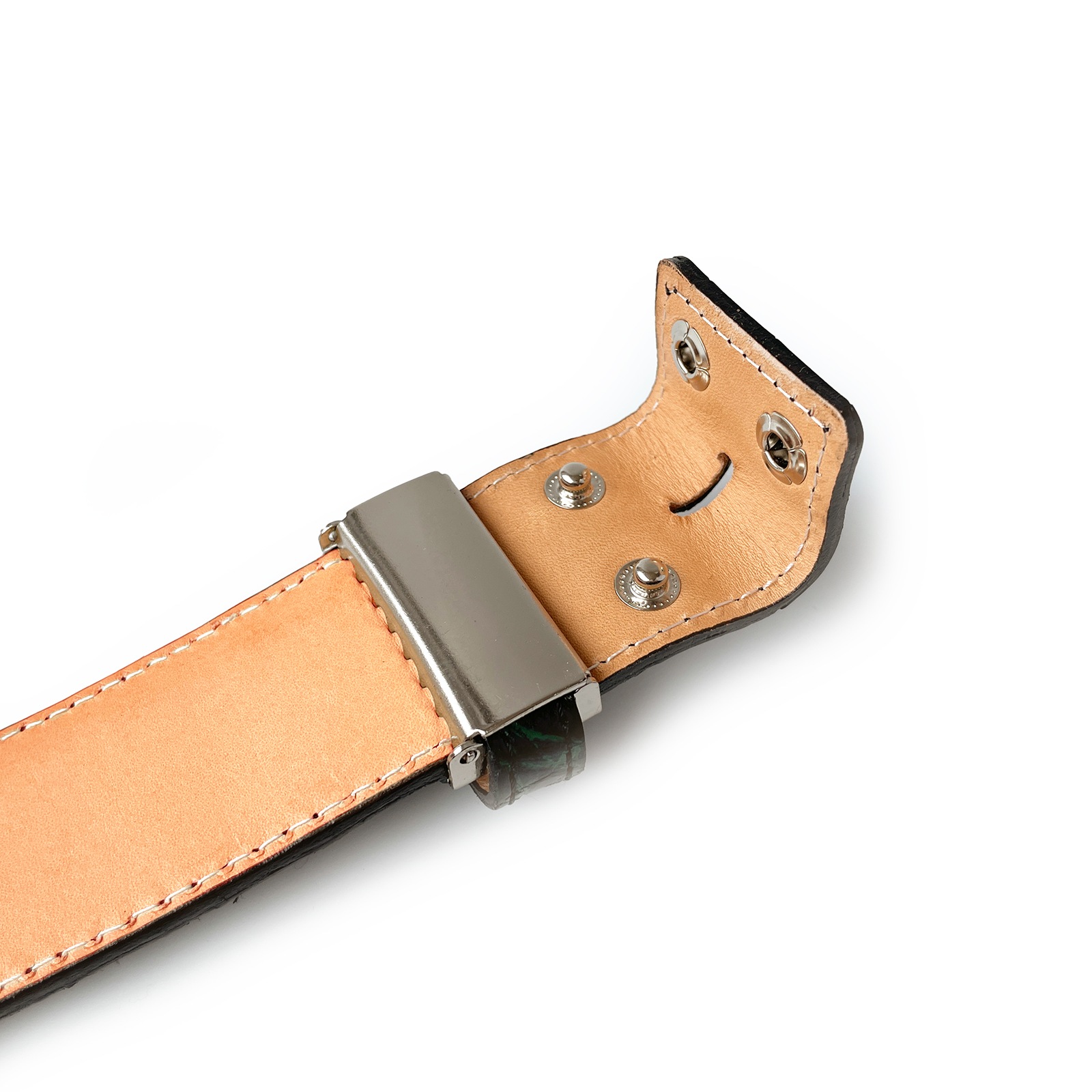 クロコ パッチワークベルト 40mm ブラックオレンジ | BELT | HOMMON