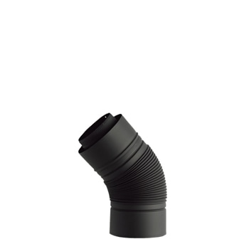 黒耐熱 二重 ステンレス エビ曲45° φ106mm 【ハゼ折り煙突】 | 【黒