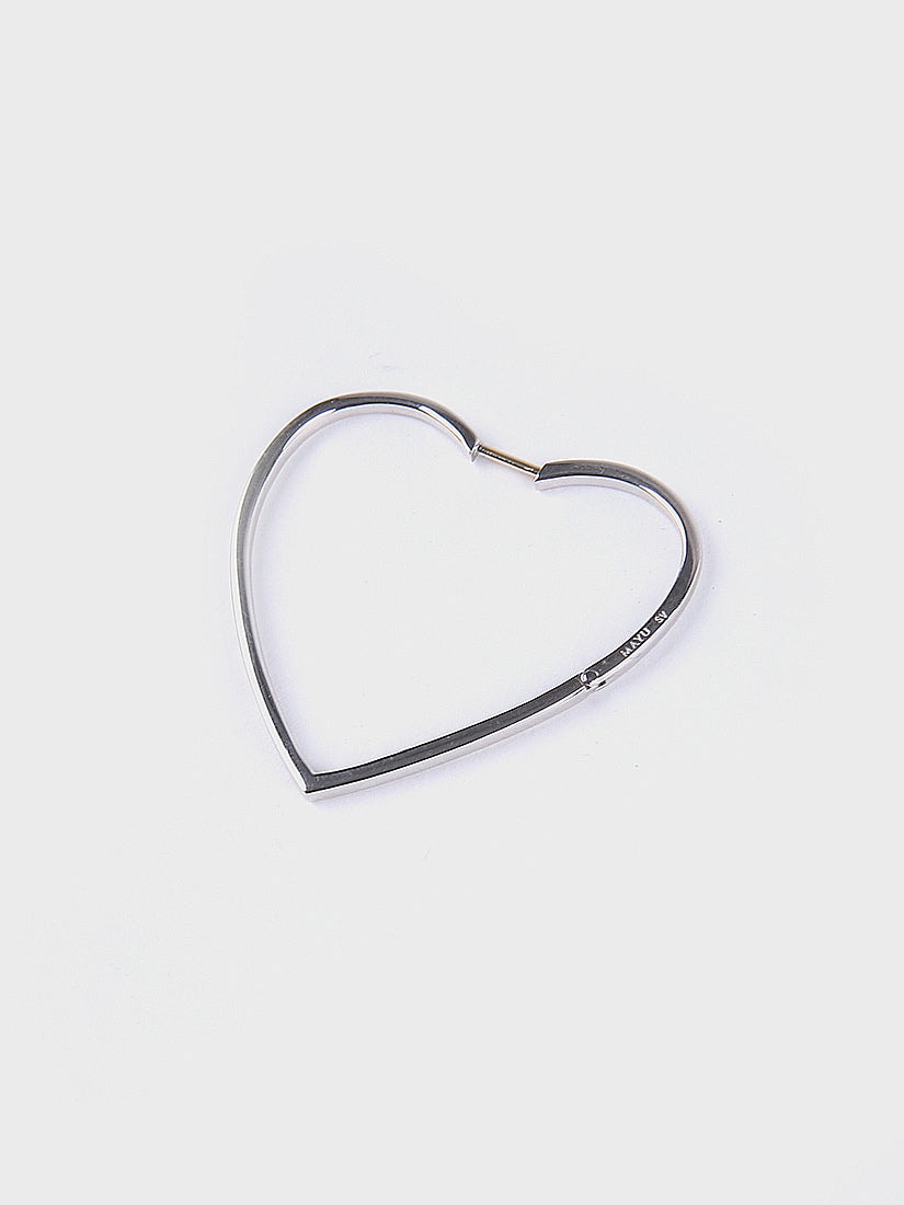 Hoop heart ピアス large / silver (片耳用)（ピアス）｜H.P.FRANCE