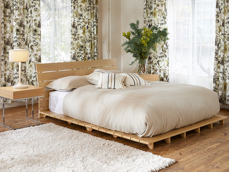 アウトレット限定】ベッドフレーム「アルディ」ホワイトオーク色/各