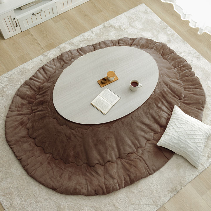 こたつ2点セット フラン 70×105cm楕円 こたつ布団 こたつ台 洗える