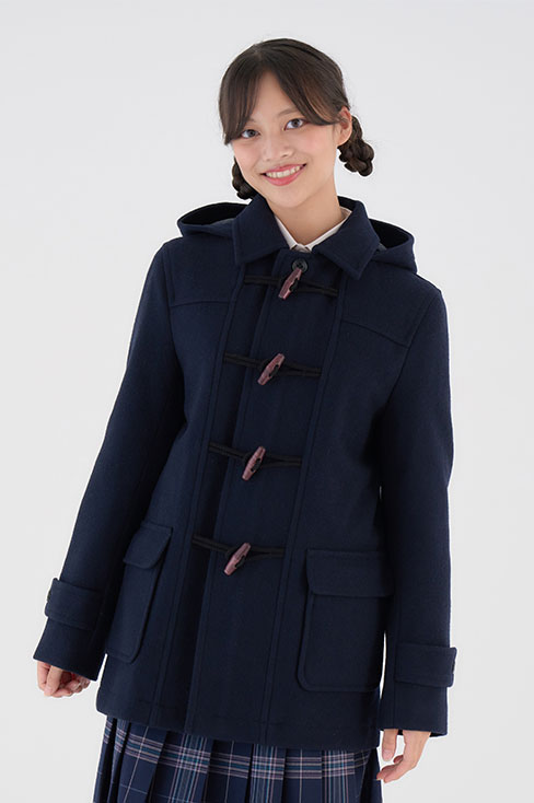 ショート丈ダッフルコート（男女兼用）のネイビーは制服通販のカンコー