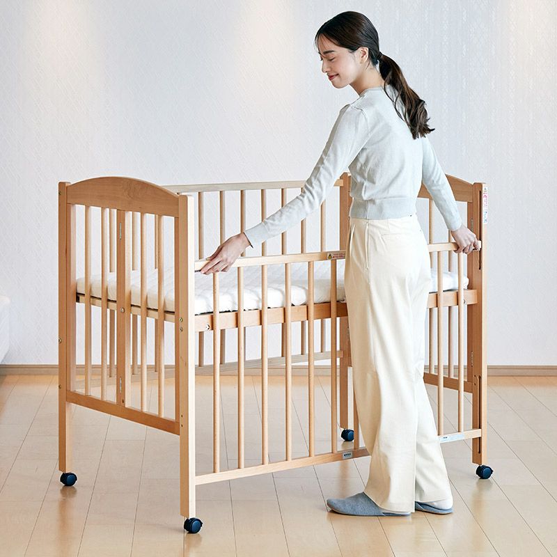 折りたたみ ハイポジション ベビーベッド【国産】床板の高さが66cmでか