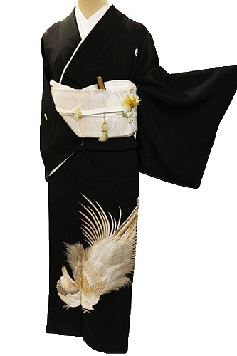 正絹黒留袖レンタルフルセット「刺繍 孔雀」 | すべての商品 | きもの