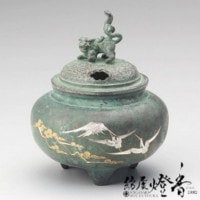 香炉/香器『高岡銅器【花鳥六面間取香炉】銅製/能作吉秀作』竹中銅器