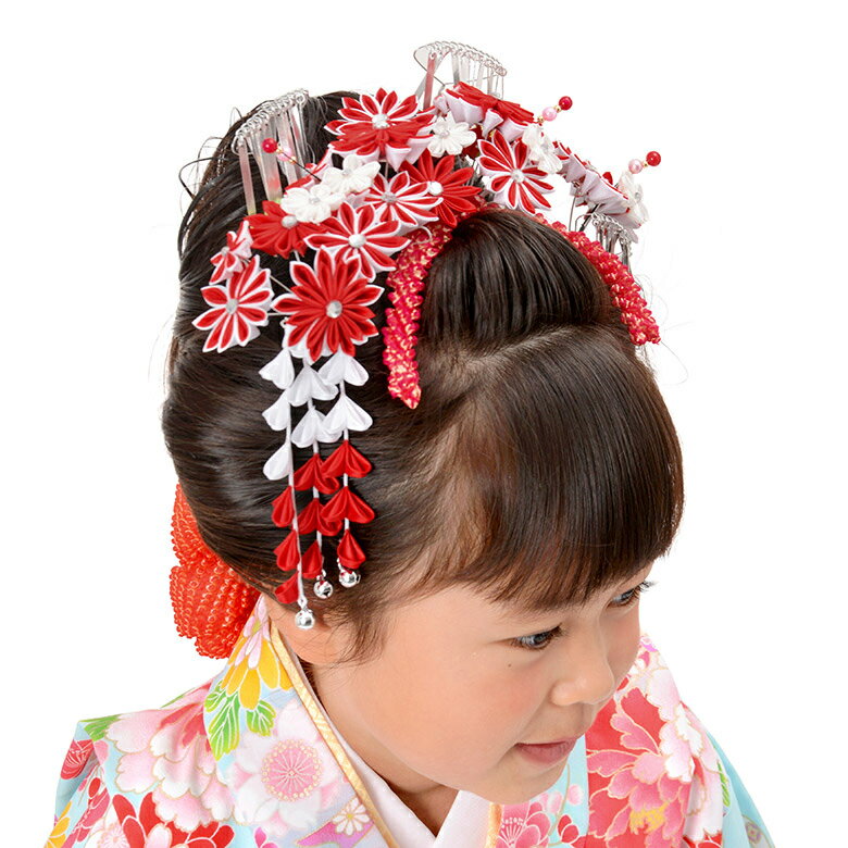 七五三 髪飾り 子供かんざし 勝山セット つまみ細工 かんざし