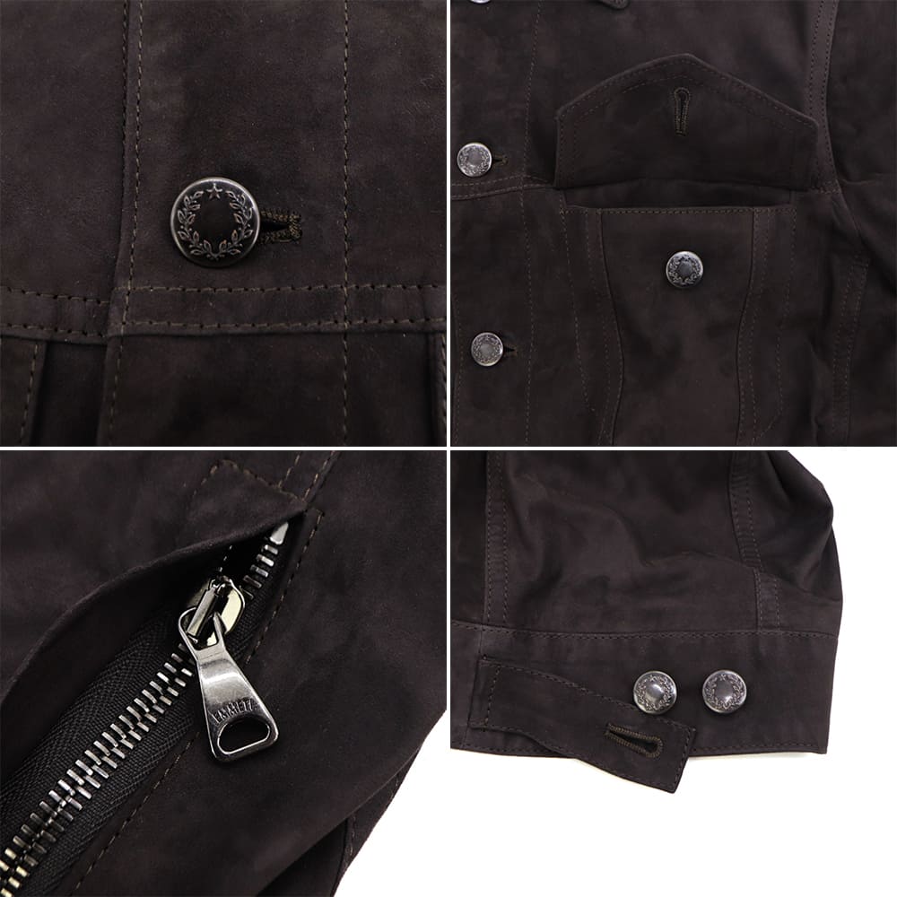 エンメティ ジャケット メンズ スペシャルレザー ラムスエード サード