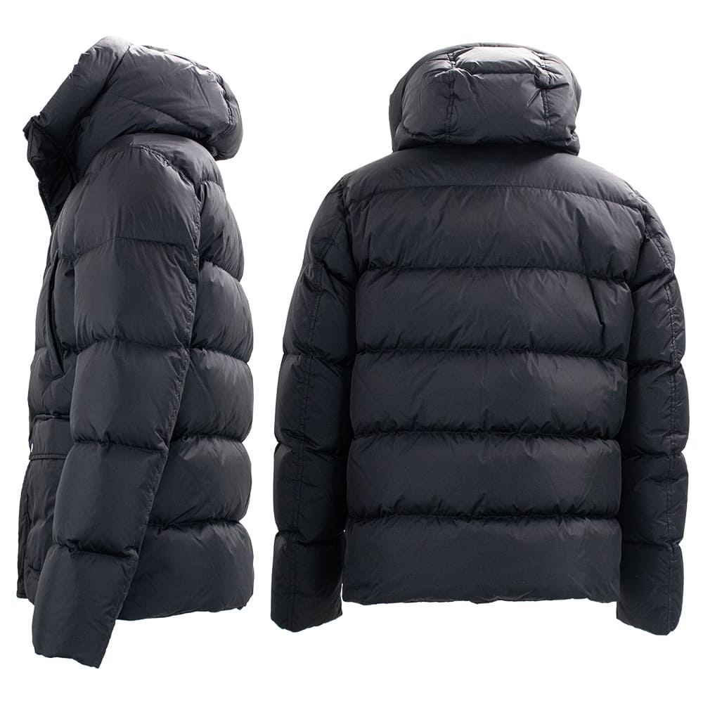 ヘルノ ダウン メンズ ポーラテック 撥水ナイロン フーデッドダウン