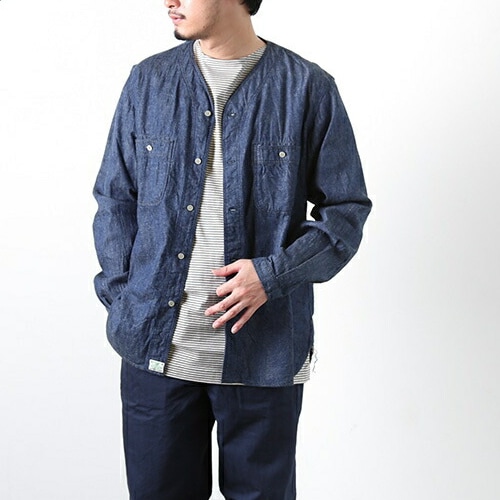 81-8073-81) / orslow(オアスロウ) / 別注NO COLLAR SHIRT DENIM ONE