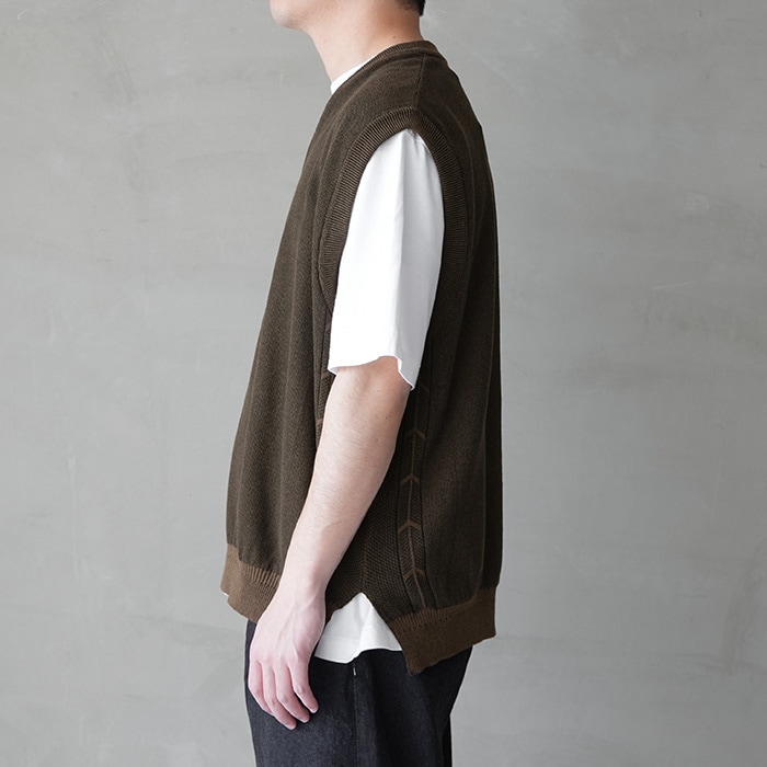 50%OFF】(ysk-25ss-kn09) / YASHIKI(ヤシキ) /Yozora V-neck Vest(夜空