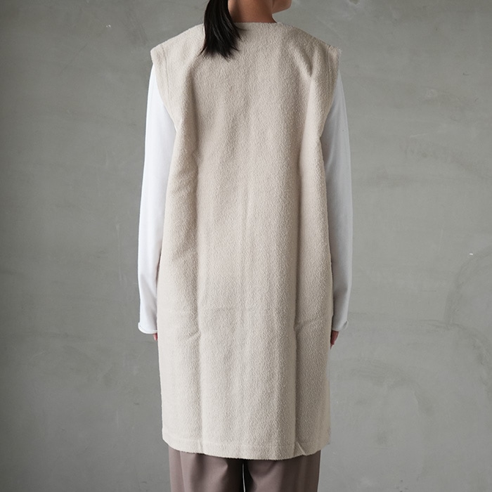 □(e253t111) / evam eva (エヴァムエヴァ) / wool boucle long vest