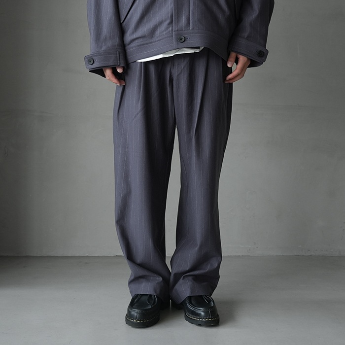 40%OFF】(km25a-045）/ KANEMASA(カネマサ) / 36G Wool Stripe Trouser