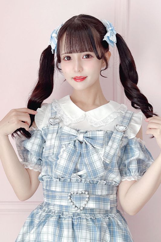 Princess Melody】チェックフレアスカパン - アイスブルー size-F