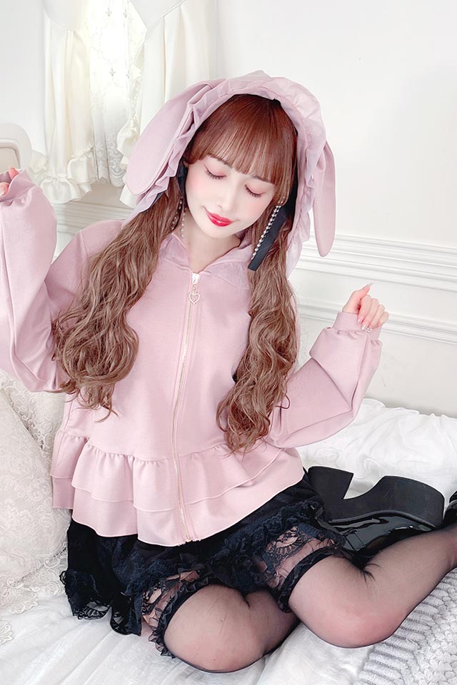 Princess Melody】うさみみショートパーカー - ピンク size-F | 地雷系