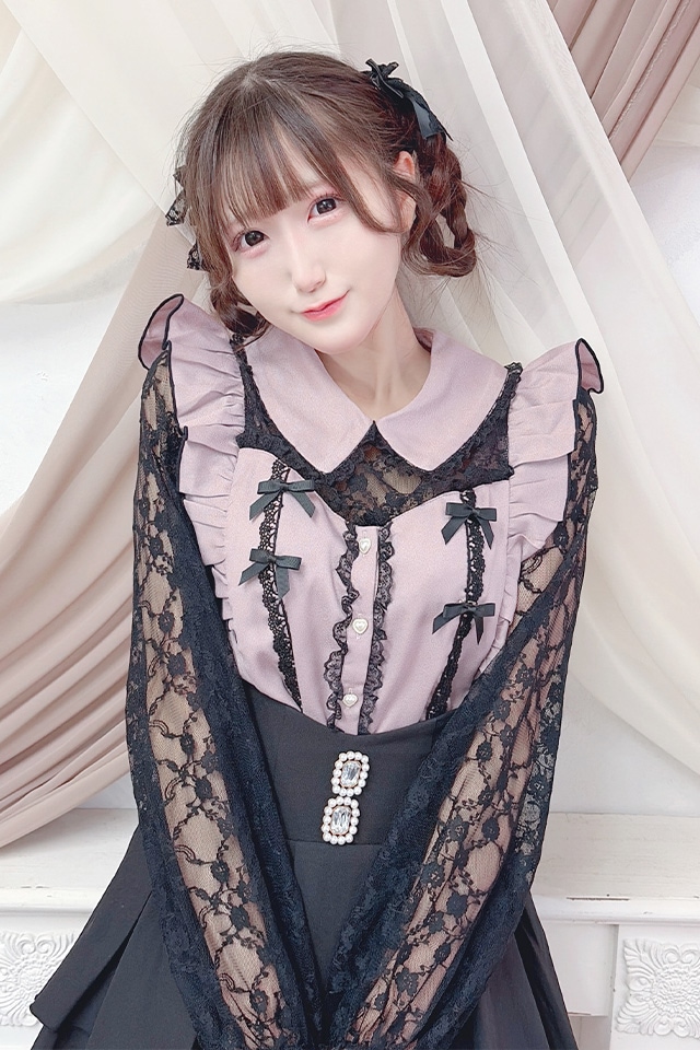 MA*RS】肩フリルちびリボンレーストップス - PNK/PNK size-F | 地雷系