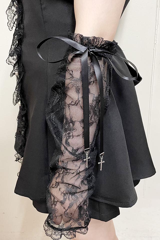 2点SET】クロス刺繍アーム付きセットアップ - ブラック size-F | 地雷