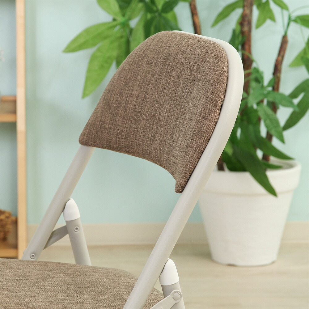 折りたたみチェア 2脚セット 不二貿易 クッション付き 折り畳み椅子