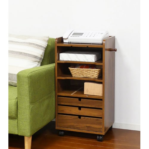 絵本棚 リビングワゴン 玄関 書斎 FAX台 電話台 ルーター 電話帳 小物