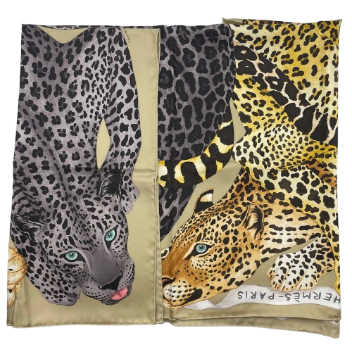 エルメス カレ 90 LAZY LEOPARDESSE レイジーレオパード ベージュ