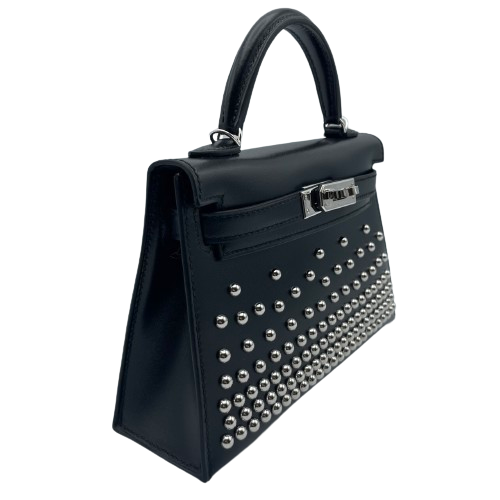 エルメス ミニケリー ノワール ボックスカーフ シルバー金具 W刻印