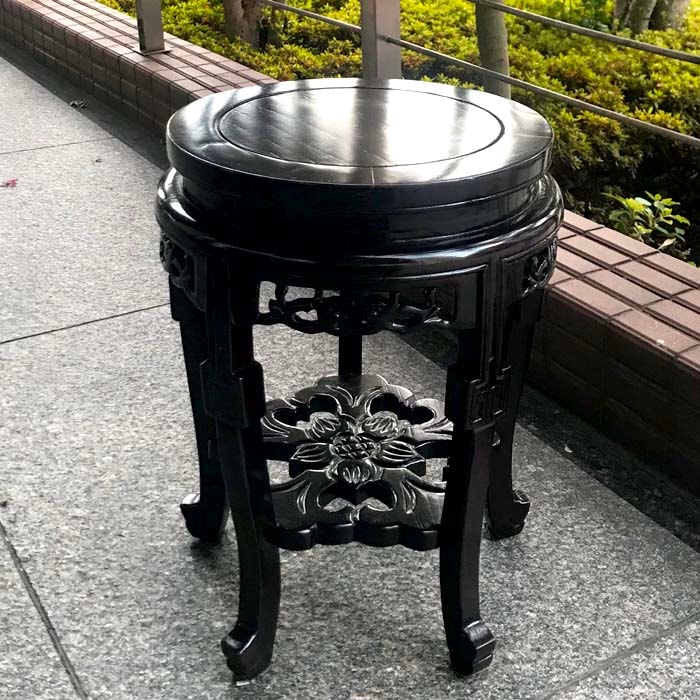 双龍透かし彫刻スツール | シノワズリ シノワズリー chinoiserie