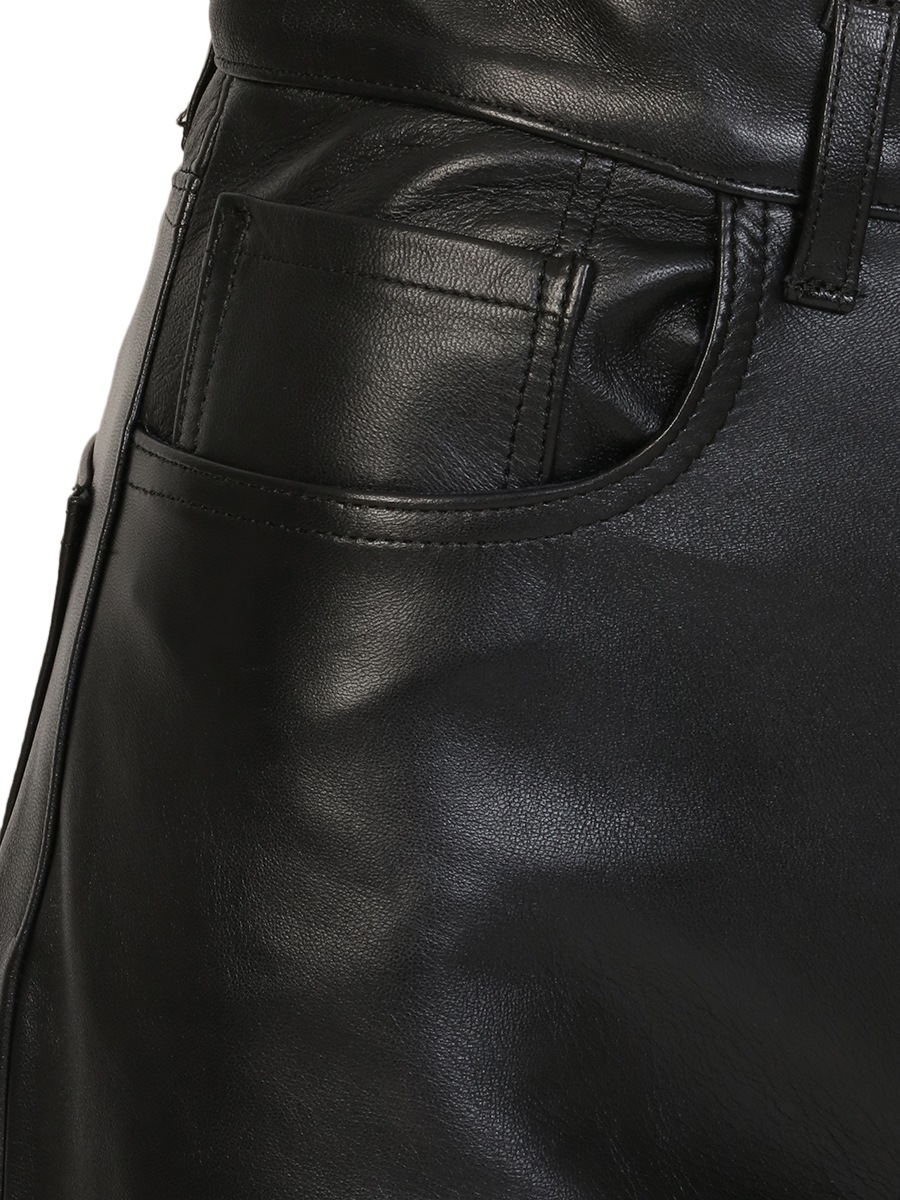 HEM CUT OFF LEATHER PANTS | PANTS | MADISONBLUE