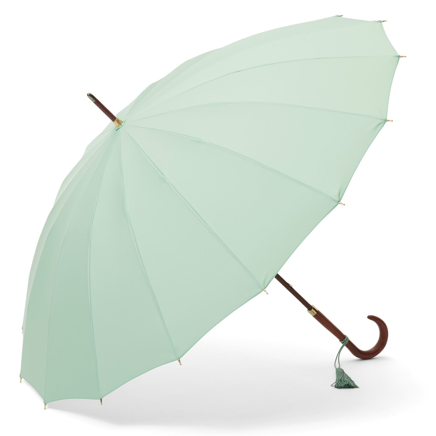 レディース雨傘】トラッド-60カーボン-ミントグリーン｜トンボ洋傘前原