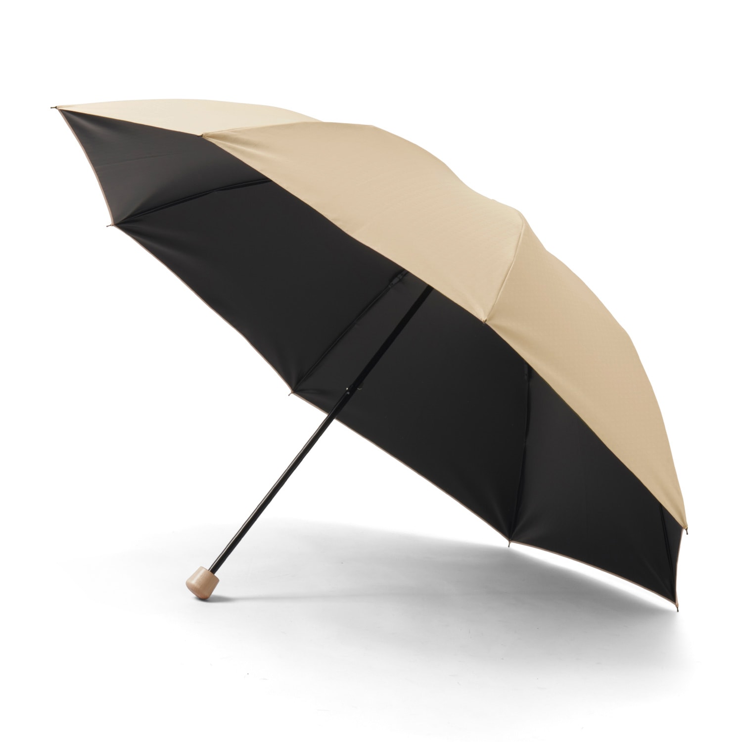 メンズ晴雨兼用傘】一級遮光キューブ-58cm折りたたみ-ベージュ｜トンボ