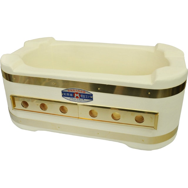 丸和工業製 天然珪藻土岩切り出し 大判七輪21 真鍮巻