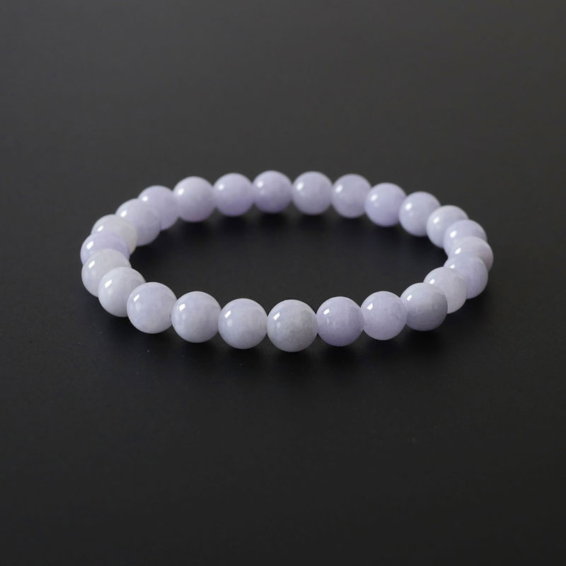 ミャンマー産ラベンダー翡翠ブレスレット（鑑別書付） 8mm｜マライカ