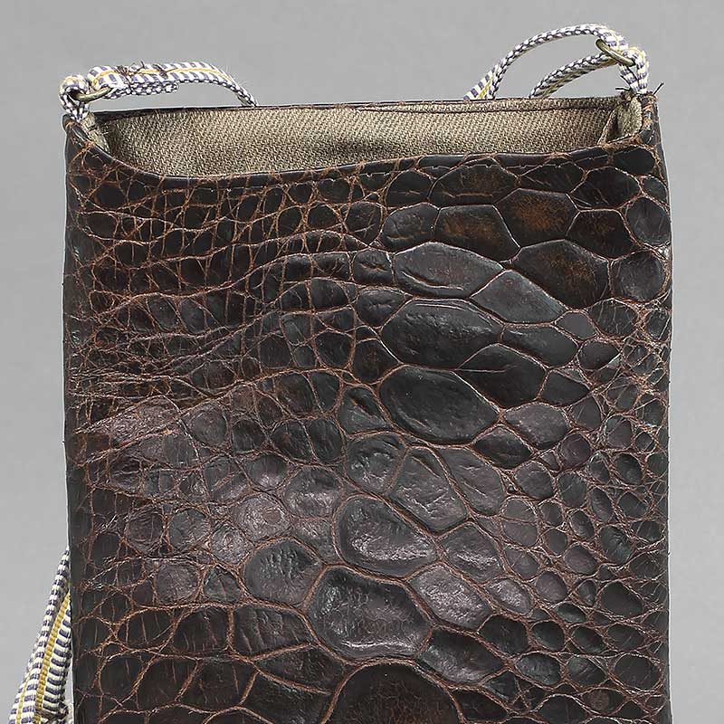 本皮スマホ祭ポシェット【海亀（ウミガメ）タートルレザー｜焦茶】祭