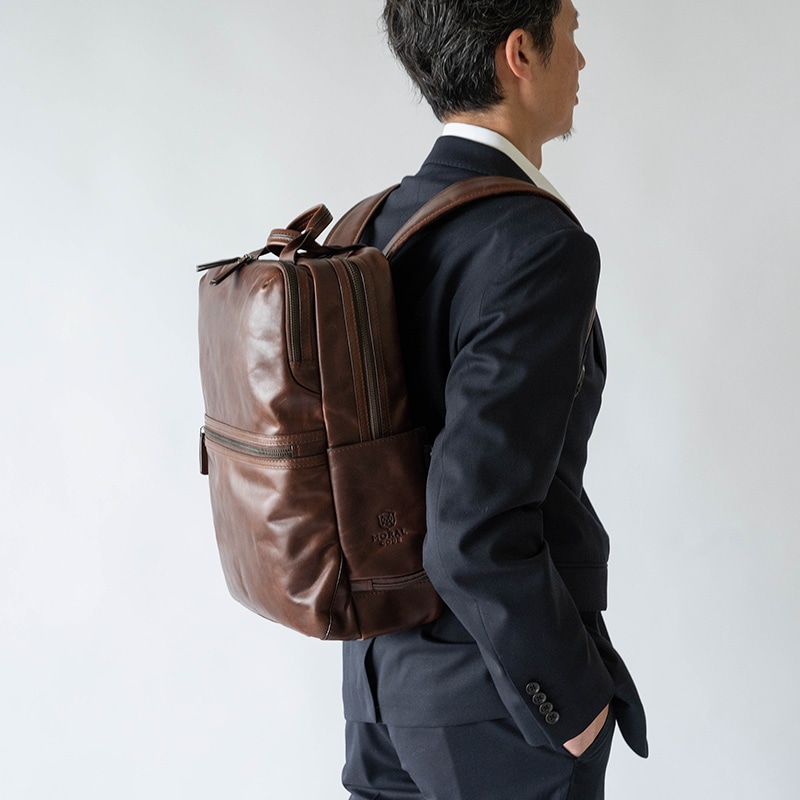 レザービジネスリュック ASTER アスター ブラウン 茶｜【公式】モラル