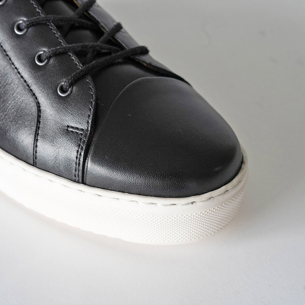 レザースニーカー ビジネス ブラック 黒 本革 革靴 レースアップ