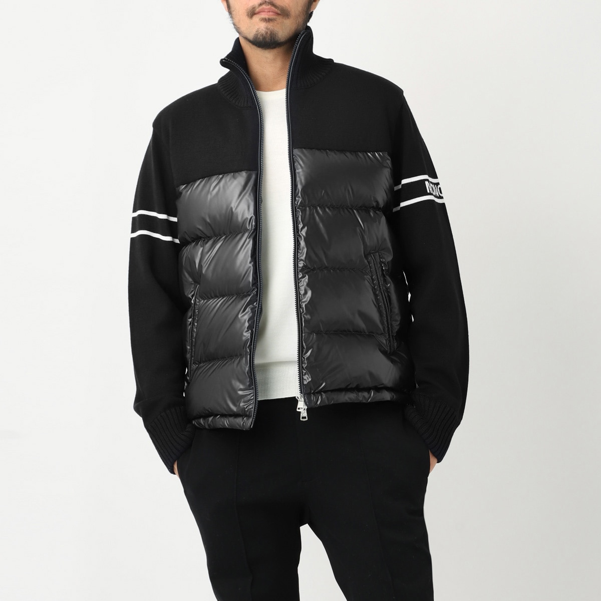 アウトレット】MONCLER モンクレール ダウン切り替え ニットブルゾン