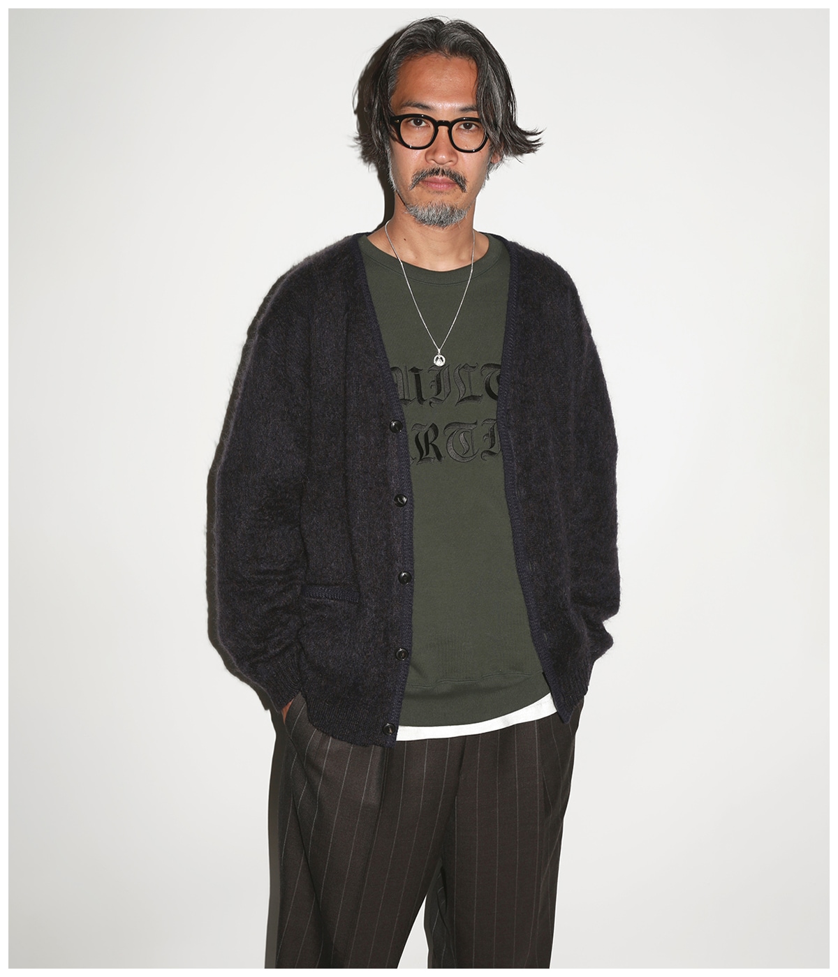 MARBLE MOHAIR KNIT CARDIGAN【PURPLE】｜WACKO MARIA｜MELTING POT