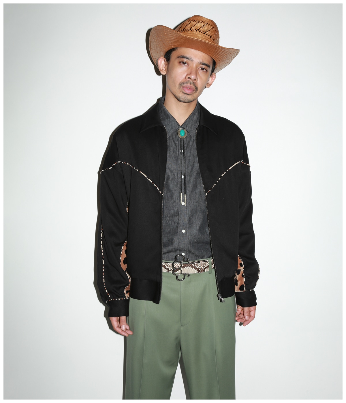 JOHNNY / PYTHON LEATHER BELT【WHITE】｜WACKO MARIA｜MELTING POT