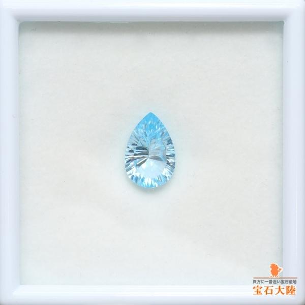 天然トパーズ 12×8mm 【スカイブルー】 コンケーブカット