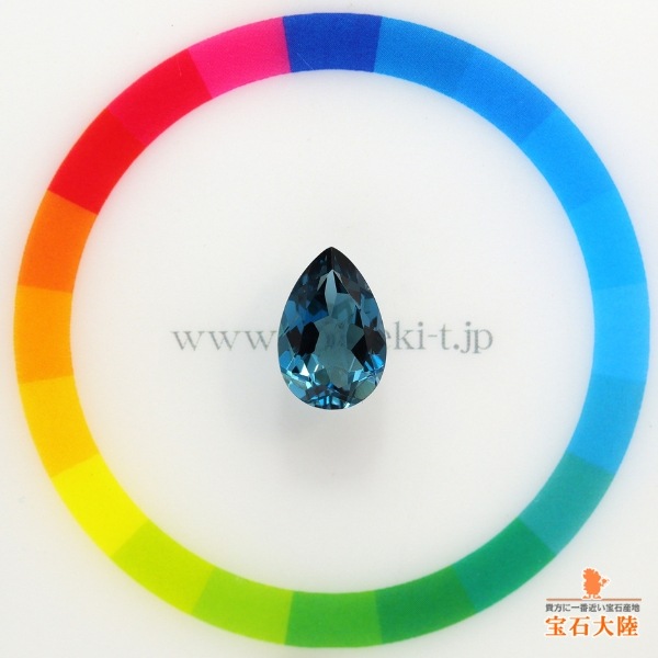 天然ロンドンブルートパーズ 12×8mm 【ペアシェイプ】