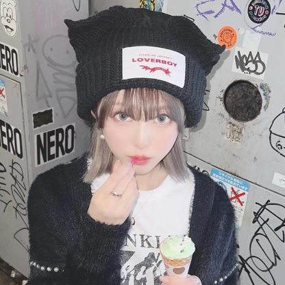 Charles Jeffrey LOVERBOY ニットキャップ ビーニー ねこみみ FLUFFY