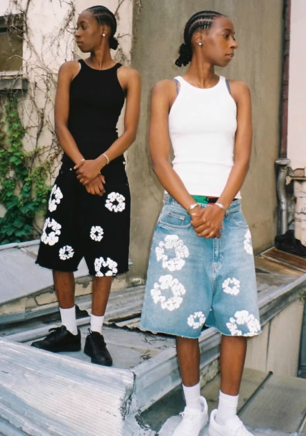 Denim Tears デニム ハーフパンツ The Cotton Wreath Jean Short Blue