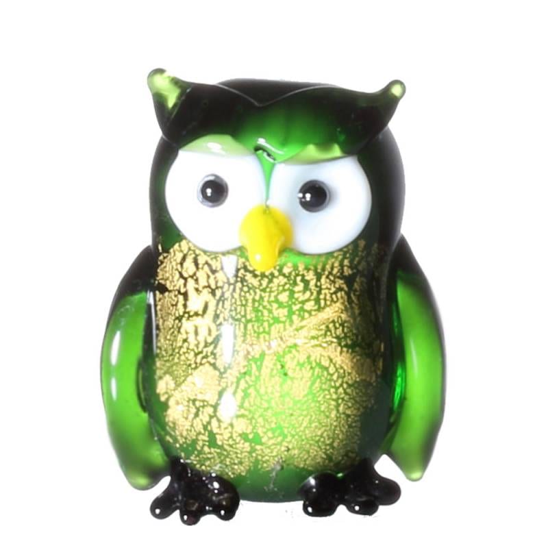 ウランガラス ふくろう 小物入れ 置物 ウランガラス ふくろう 小物入れ