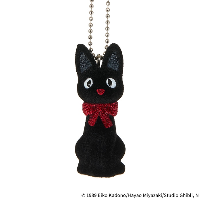ネコポス可】 魔女の宅急便 フロッキングキーチェーン ジジ