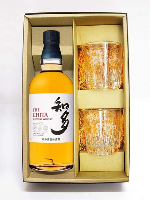 サントリーウィスキー 知多 700ml + メッセージ入りロックグラス2個