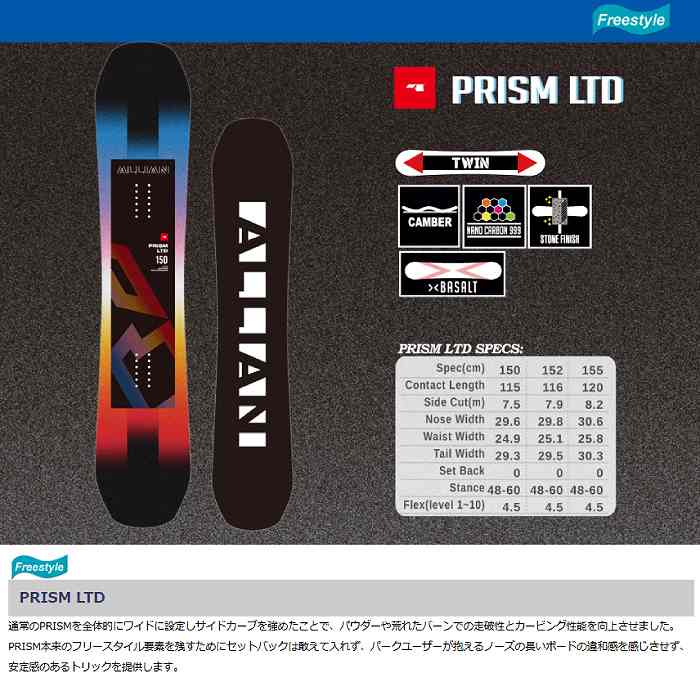 2025 ALLIAN アライアン PRISM LTD プリズム 24-25 ボード板